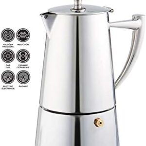 Cuisinox Roma 6-cup Stainless Steel Stovetop Moka Espresso Maker